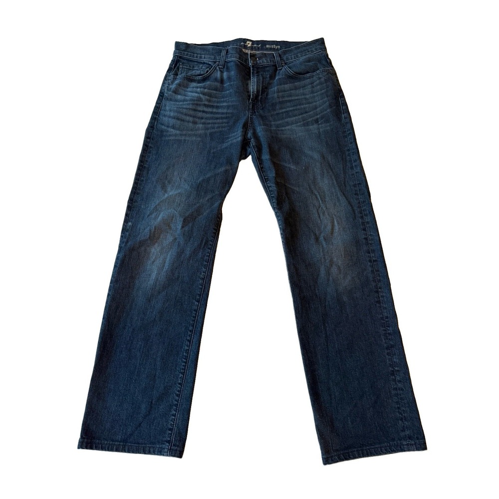 7 For All Mankind Austyn Jeans Men 34x30 Dark Wash Relaxed Straight Fit 7FAM